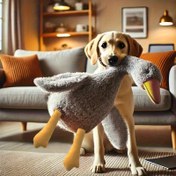 Resim 1 Adet Beyaz/Gri/Kahverengi Yumuşak Peluş Oyuncak, Ördek Şeklinde Köpek Arkadaşı, Büyük, Orta ve Küçük Evcil Hayvanlar İçin Uygun, Köpeklerin Enerjisini Boşa Harcama Oyuncağı 