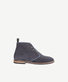 Resim Yargıcı Renk Detaylı Deri Süet Bot Lacivert 