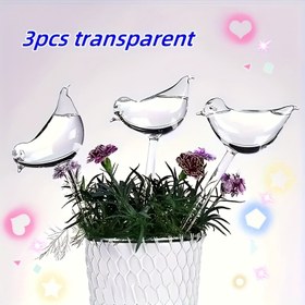 Resim 3 adet/6 adet Kuş Şeklinde Otomatik Sulama Damlacıkları - Saksı Bitkileri, Çiçekler ve Bonsai için Şeffaf Plastik Kendi Kendine Sulama Cihazları | Gerçekçi Kuş Tasarımı ile Kullanımı Kolay Damlama Sulama Araçları, Düzenli Bitki Nemlendirici, Bitki Sulama Cihazları, Bonsai Bakımı, Dekoratif Bahçe Aksesuarı, Dayanıklı Plastik Yapı 