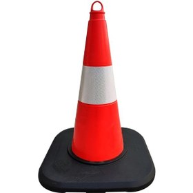 Resim Tpe Trafik Konisi 50 Cm Ağırlıklı Tek Reflektifli Trafik Dubası-3505 