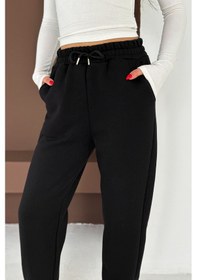 Resim Kadın Yüksek Bel Jogger Eşofman Altı Soft Motion SiYAH 