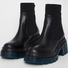 Resim Valmenti Kadın Siyah - Yeşil Hakiki Deri Casual Bot 775 8035 Bn Bot Sk23/24 Siyah - Yeşil 