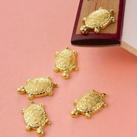 Resim 50/100 adet Şanslı Kaplumbağa Boncukları - Feng Shui Zenginlik Çekimi, Cüzdanlar/Cüzdanlar için İnce İyi Şans Figürleri, Ev ve Ofis Dekoru için İdeal, Ofis Masası Süsü|Altın Kaplumbağa Boncuk|Kaplumbağa Dekoru 