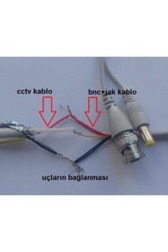 Resim Cesur 10 Adet Bnc Hazır Kablo Dc Power Jack Erkek Cctv Kamera Bnc Uç 