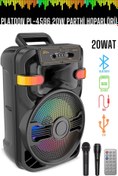 Resim Platoon PL-4596 BT+USB+TF+AUX+Kumanda 20W Çift Mikrofonlu Işıklı Toplantı-Parti Kule Hoparlör 