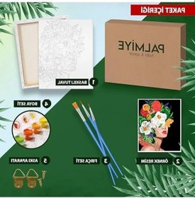Resim Sahil Kasabası Temalı Boyama Tuval Seti, 40x50 Cm, Fırça Ve Boya Dahil 