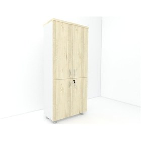 Resim Modüler Dünyası 4 Kapaklı Kitaplık Dosya Dolabı - 80X38X188 (326585076) Beyaz - Meşe 
