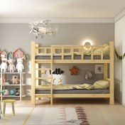 Resim Givayo Wood's Woody Montessori Yatak Ranza Doğal Ahşap 