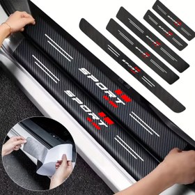 Resim 1 paket / 4 paket Araba Kapı Eşiği Koruyucuları, Su Geçirmez PVC Deri Kapı Hoş Geldiniz Paspasları, Tüm Araç Modelleri İçin Çizilmez ve Darbe Önleyici Şeritler 
