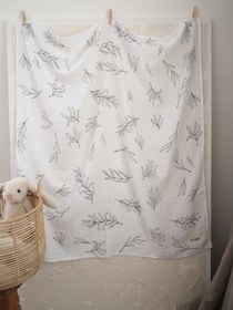 Resim libaBABY Müslin Yaprak- OEKO-TEX Sertifikalı %100 Pamuk 2 Katlı 110x115 cm Bebek Müslin Battaniye & Örtü 