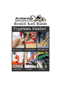 Resim Yeşil Koli Bantı 100 Metre 6 Adet 45mm X 100 Metre Renkli Koli Bandı Extra Güçlü Formül Akrilik Koli Bandı 6 