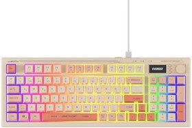Resim Everest KB-79 SILENT PRO Bej/Pembe/Turuncu SESSİZ RGB Q Membrane Oyuncu Klavyesi 