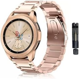 Resim Huawei Watch GT5 Pro 46 mm ile Uyumlu 22 mm Klasik Çelik Kordon Paslanmaz Kayış Rose Gold 