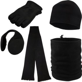 Resim Axe Sportswear Polar Parmaksız Eldiven Bere Boyunluk Kulaklık Atkı 5li Kış Seti 