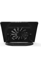 Resim ZM-NS3000 17" 200MM Fanlı 6 Kademe Yuksekli̇k Ayarlı Tyep-C Data Baglantılı Notebook Stand ve Sogutucu 