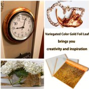 Resim Renk Değiştiren Çiçek Desenli Altın Folyo Yaprak, 13.97 x 13.97 cm, Boyama, DIY, Tırnak Sanatı, El İşi, Resim Çerçevesi, Noel, Şükran Günü, Heykel ve Mobilya Dekorasyonu için Uygun, Sanat Folyosu Kağıdı, Dokulu Görünüm, Sanat ve El İşi Malzemeleri 