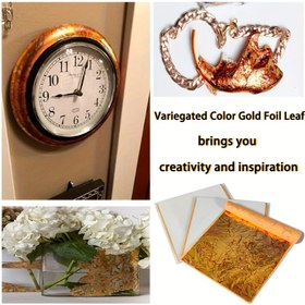 Resim Renk Değiştiren Çiçek Desenli Altın Folyo Yaprak, 13.97 x 13.97 cm, Boyama, DIY, Tırnak Sanatı, El İşi, Resim Çerçevesi, Noel, Şükran Günü, Heykel ve Mobilya Dekorasyonu için Uygun, Sanat Folyosu Kağıdı, Dokulu Görünüm, Sanat ve El İşi Malzemeleri 