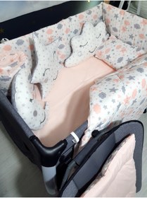 Resim özgürce 70x110 Bebek Uyku Seti, Yıldız ve Kalp Desenli, Cibiniksiz, Park Beşik Hariç 