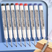 Resim 9'lu Paket Uzun Uçlu Marker Kalemler - 20mm Hassas Uç, Hızlı Kuruyan Su Geçirmez Yağ Bazlı Mürekkep - Fayans, Ahşap ve Çok Yüzey İşaretlemesi için (Siyah, Kırmızı, Mavi) - Profesyonel & DIY Projeler için Dayanıklı, Fayans İşaretleme Araçları, Net Etiket Tasarımı, Su Geçirmez Markörler 