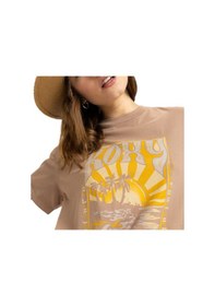 Resim Roxy Roxy Sunnyoversize Enzyme Wash Kadın Kahverengi Tişört Czu0 Kahve 
