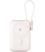 Resim Ttec 2BB223B ReCharger Pro M LCD 10.000mAh MagSafe Uyumlu PD 20W USB-C Dahili Kablolu Stantlı Powerbank Beyaz 