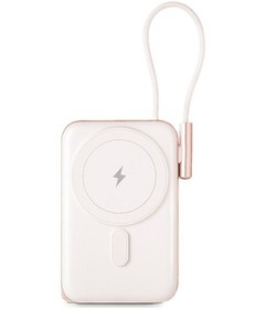 Resim Ttec 2BB223B ReCharger Pro M LCD 10.000mAh MagSafe Uyumlu PD 20W USB-C Dahili Kablolu Stantlı Powerbank Beyaz 