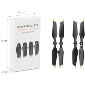 Resim Yaozixa Djı Mavic Pro İçin 8331f Hızlı Montaj Gürültü Azaltıcı Kanat Profili - İki Çift Altın Kenarlı Drone Aksesuarı 