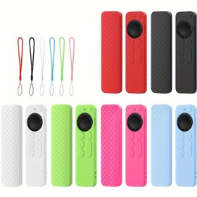 Resim Apple TV Siri Uzaktan Kumanda 2/3. Nesil 2021-2024 Yeni 4K Serisi 6. Nesil Kontrolcü Silikon Cilt Koruyucu Işık Yayan Yeşil ile Lanyard, Bulmak Kolay 