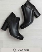Resim Bambi Siyah Hakiki Deri Kadin Bot & Bootie E0200006203 Bambi