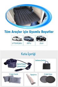 Resim EN SİGA Şişme Araba Yatağı Koltuğu Otomobil Arka Koltuk Araç Içi Şişme Yatak Açık Hava Kamp Yatağı 