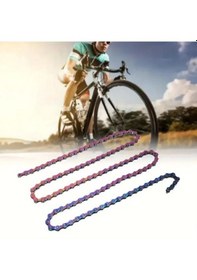 Resim Renkli 11 Li Paslanmaz Bisiklet Zinciri Renkli Galvanik 