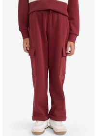Resim Defacto Erkek Çocuk Loose Fit Kargo Cepli Beli Lastikli Eşofman Altı G5372a825wnbr194 Bordo-br194 
