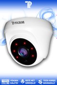 Resim PICAM 1 Dome Kamera Dome Iç Mekan Full Hd Gece Görüşlü Irled Kameralı Ahd Güvenlik Kamerası 