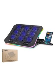 Resim yenimarketim Hadron Dcxa19 Notebook Soğutucu 9-Fan + Telefon Standı 14-18 RGB Siyah 
