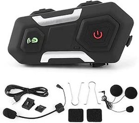 Resim Motosiklet Kulaklık, Bluetooth Kask Intecom Kablosuz Kulaklık Hoparlör Motosiklet Kulaklık 1200m FM Handfree Motor A 