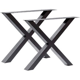 Resim Metal Büyük Ahşap Ve Kütük X Bank Ayağı 40cm X 80cm Profil 2 Li Set 