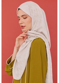 Resim Mirsoy Scarf Kazayağı Desen İpeksi Jakar Şal - Taş Taş 
