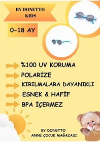 Resim Yeni-unisex 0-18 Ay Polarize Ve Uv Korumalı Mavi Çocuk Güneş Gözlüğü Mavi 