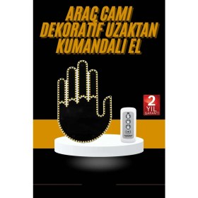 Resim Uzaktan Kumandalı Araba Parmak Hareketi Işığı Parmak Işığı LED Araba Arka Pencere 