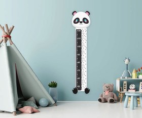 Resim Sevimli Panda Boy Ölçer Çocuk Odas Duvar Sticker - 100x70 cm / Renkli / Boy Ölçer 