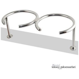 Resim Paslanmaz Ikili Bardak Tutucu. Bardaklık 