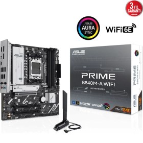 Resim Asus Prıme B840M-A Wıfı Am5 Ddr5 7600 2xdp HDMI 3xm2 6e+Bt Matx 