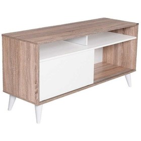 Resim Retro Slide Tv Sehpası Latte-Diamond Beyaz 