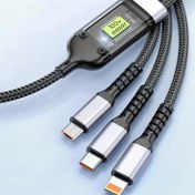 Resim 100W Maksimum Hızlı Şarj USB A Kablo ile Lightning/Usb C/Micro, Tüm Mobil Cihazlar için 3-1 Şarj Kablosu 