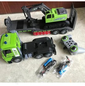 Resim Uzaktan Kumandalı Şarjlı Metal Iş Makinesi Oyuncak Seti – 1:12 Ölçekli Kepçe, Tır, Ekskavatör, Itfaiye, Beton Mikseri, Vinç Modelleri 