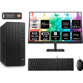 Resim Hp Pro Tower 290 G9 Intel Core I7 13700 36GB 1tb SSD RX550/4GB 23.8" Fhd Monitör W11H 8T2X1ES Masaüstü Bilgisayar & Per4 USB Bellek 8T2X1ESMNT1383 