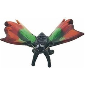 Resim Italya Murano Cam Kırmızı Turuncu Kelebek El Yapımı 