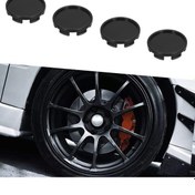 Resim 4 Adet 55mm Araba Tekerlek Merkezi Kapakları Hub Lastik K19509b Siyah 