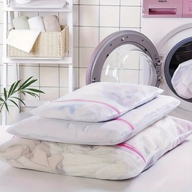 Resim Dikdörtgen Polyester Çamaşır Filesi Çantası Fermuarlı Kapatma, Hassas Giysiler, İç Çamaşırlar ve Giysiler için Çok Amaçlı Koruyucu Yıkama Kesesi - Çamaşır Makinesi, Yumuşak Yıkama ve El Yıkama için Uygun, Çamaşır Torbaları 