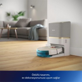Resim Philips XU7100/01 Homerun 7000 Aqua Robot Süpürge - Titreşimli Mop & Lazer Navigasyon Halı Tanıma 